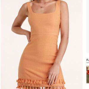 Lulu's Feel the Sunshine Orange Tassel Mini Dress